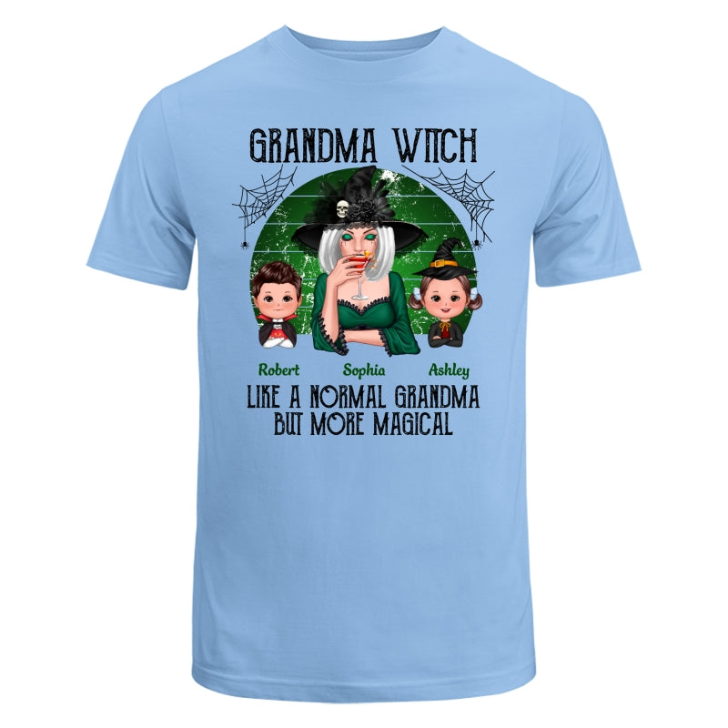 Grandma Grandkids Halloween Green Retro Personalized Shirt
