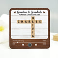 Grandma & Grandkids Forever Linked Together Crossword Puzzle Name Art Personalized Music Fridge Magnet, Heartfelt Gift For Mom For Grandma