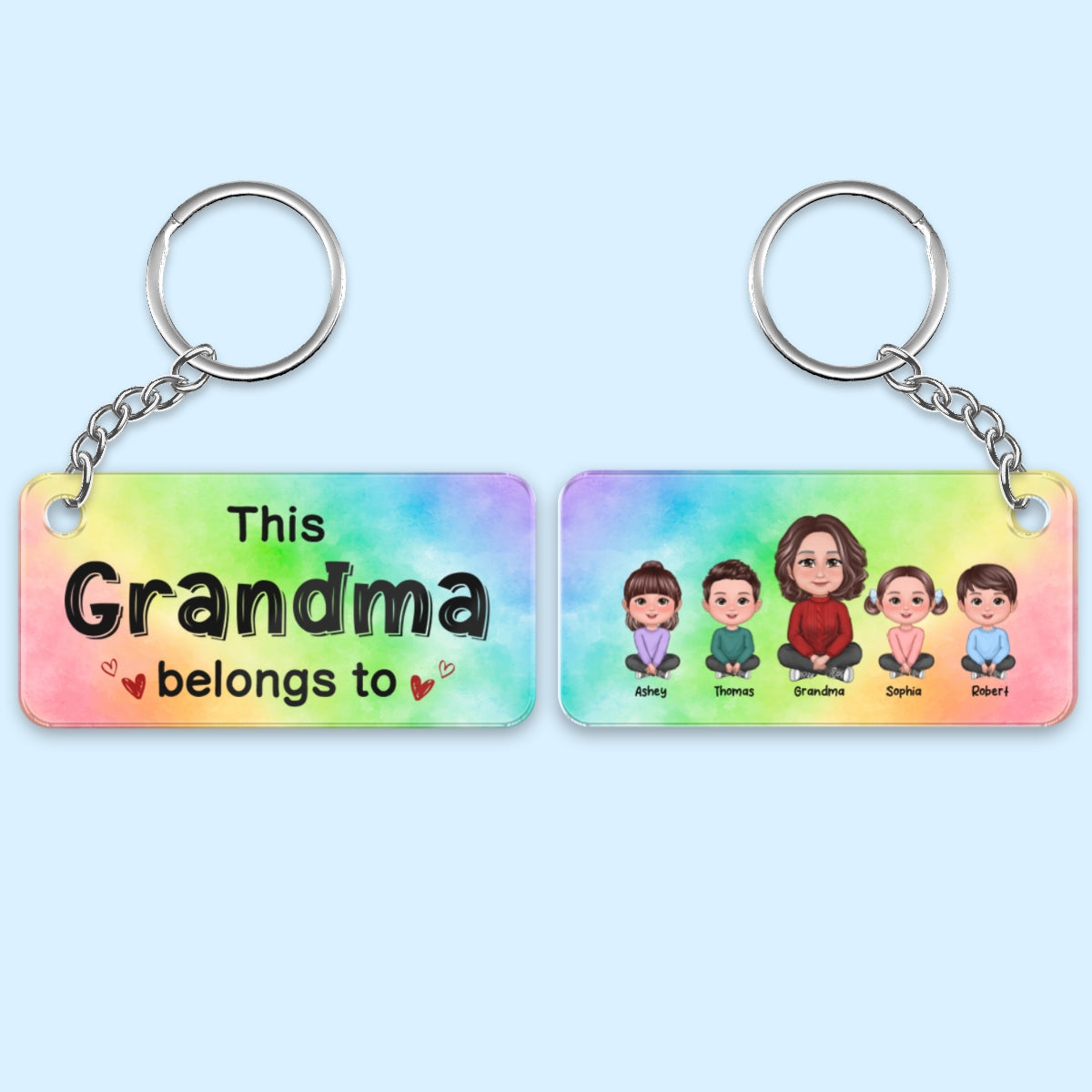 Grandma Grandkids Crossed Legs Personalized Acrylic Keychain